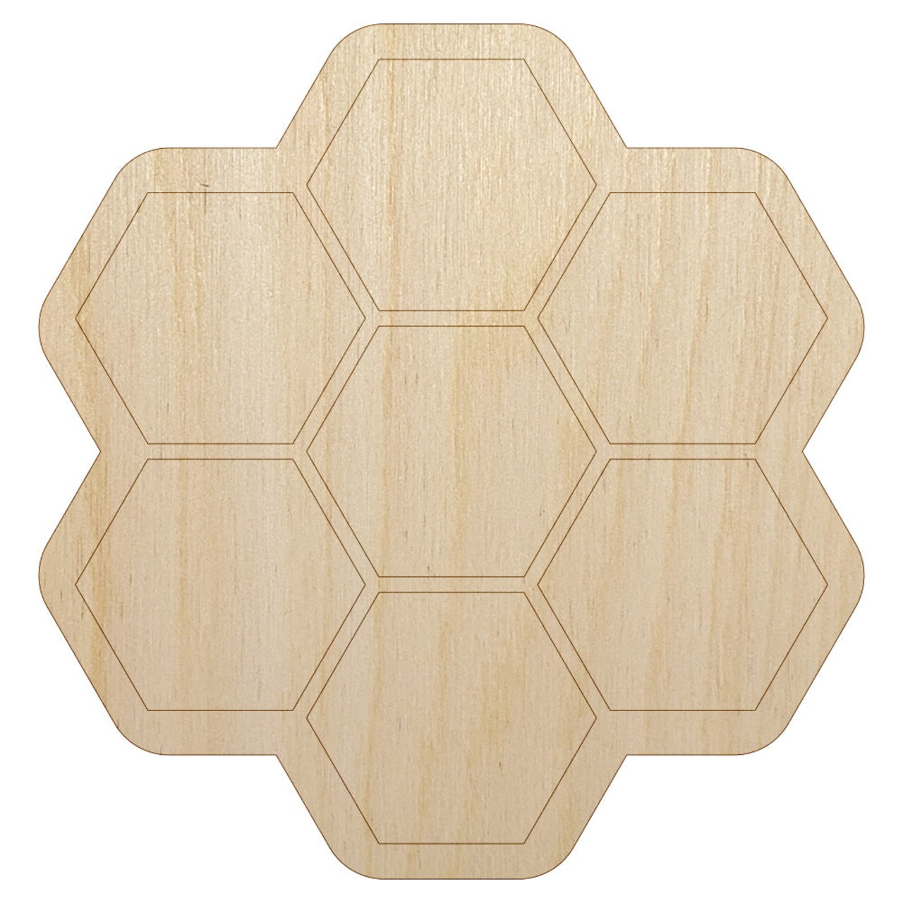 Bee Honeycomb Solid Unfinished Wood Shape Piece Cutout for DIY Craft Projects